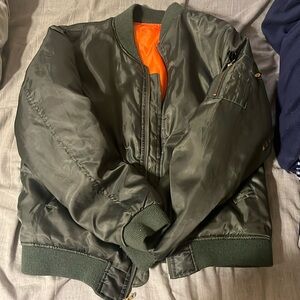 Forest green,orange inside jacket